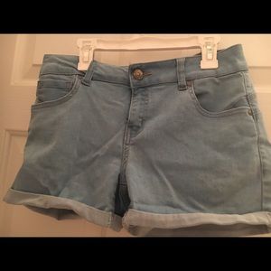 Light blue jean shorts